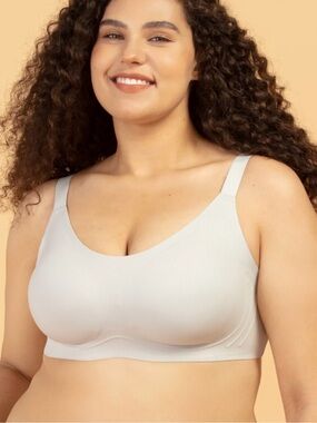Comfelie Everyday Bra Light Grey Seamless Wireless Comfort Bra Size Medium